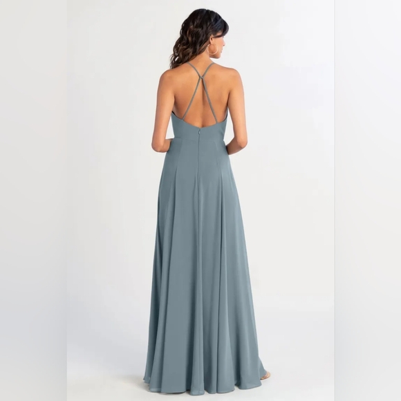 Jenny Yoo - Lissa Cowl Neck Dress - Mayan Blue - Size 14 - Bridesmaid - Picture 2 of 3